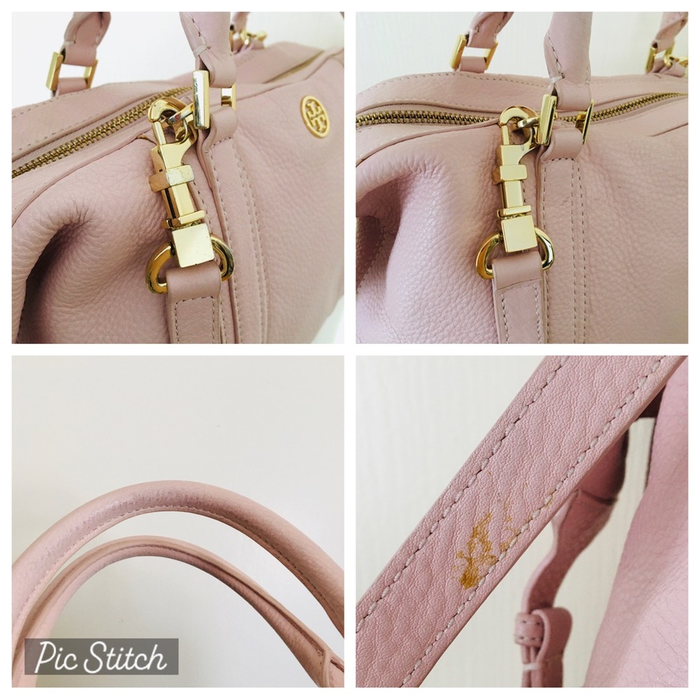Tory Burch Landon Blush Pink Pebble Leather Satchel/Crossbody Bag - Picture 14 of 14